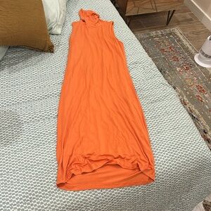 Orange fitted dress